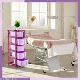 Purple & clear plastic 4-drawer home office organizer for doctors, kids, and schools